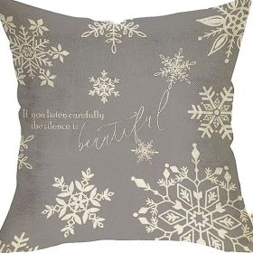 Winter Series Throw Pillow Cover Linen (Option: W02279-45x45cm)