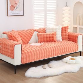 Warm Sofa Bubble Plush Pillowcase Pillow (Option: Orange Red-45x45cm pillowcase)