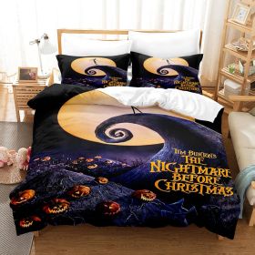 Halloween Series Bed Sheet Holiday Bedding Three-piece Set (Option: 4style-70 × 133)