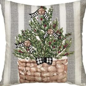 Winter Series Throw Pillow Cover Linen (Option: W022719-45x45cm)