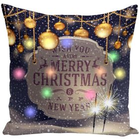 Short Plush Lantern Christmas Printed Pillowcase (Option: SDC 9-45x45cm)