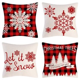 Home Decoration Christmas Pillow Cover Four-piece Set (Option: Style 66-45x45cm)