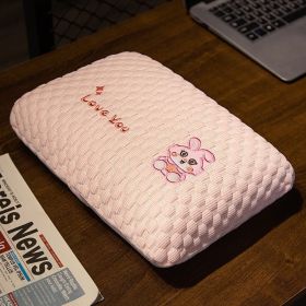 Nap Small Pillow Portable Lunch Break For Men And Women (Option: Pink Rabbit Bean Cashmere-32x20cm)