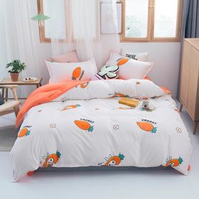 Washed Cotton Four-piece Bedding Set Autumn Single (Option: Cute Radish-100cm)