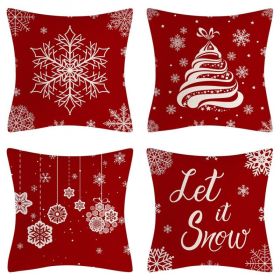 Home Decoration Christmas Pillow Cover Four-piece Set (Option: 11-45x45cm)