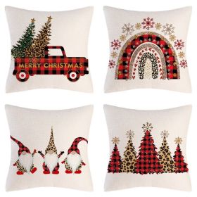 Home Decoration Christmas Pillow Cover Four-piece Set (Option: Style 65-45x45cm)