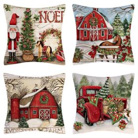 Home Decoration Christmas Pillow Cover Four-piece Set (Option: Style 31-45x45cm)