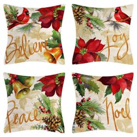 Home Decoration Christmas Pillow Cover Four-piece Set (Option: Style 60-45x45cm)