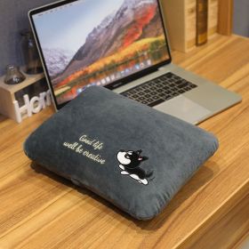 Nap Small Pillow Portable Lunch Break For Men And Women (Option: black husky-32x20cm)