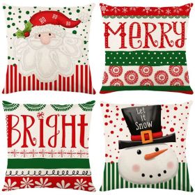 Home Decoration Christmas Pillow Cover Four-piece Set (Option: Style 79-45x45cm)