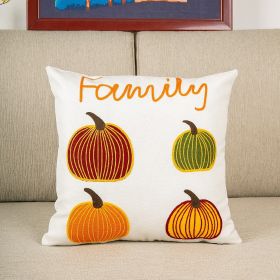 Pumpkin Embroidered Halloween Pillow Cover Lumbar Support (Option: Pumpkin 1-45 �� 45cm-Excluding pillow covers)