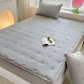 Maternal And Infant Grade Cotton Fitted Sheet Single Piece Simmons Mattress (Option: Cherry grey-90x200cm)