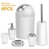 Bathroom Accessories Set 6 Pcs Bathroom Set Ensemble Complete Soap Dispenser Toothbrush Holder