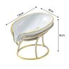 Luxury Soap Case Leaf Shape Iron Art Holder Bathroom Drain Soap Storage Dish Container Non-slip Draining Tray Bath Organizer