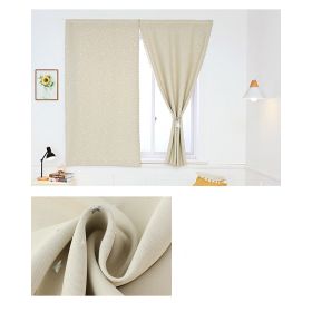 Solid Color Star Curtain White Tulle Hook&Loop No Punching Easy To Install Bedroom Girls Kids Adult Shading Simple Self-adhesive (Color: 03 Beige silver star)