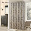 Muwago Khaki Classic Polyester Waterproof Fabric Paisley Printed Black Out Stain Resistant Mildew-Proofing Curtain For Barthroom