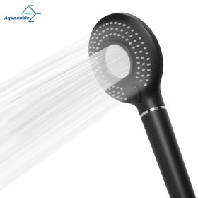 Aquacubic Black Shower Head Handheld High Pressure Water Saving 3 Modes Adjustable Filter Showerhead (Color: Matte Black)