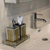 Ambrose Exquisite 3 Piece Square Soap Dispenser and Toothbrush Holder with Tray