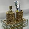 Ambrose Exquisite 3 Piece Soap Dispenser and Toothbrush Holder with Tray