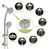 Multi Function Dual Shower Head - Shower System with 4.7" Rain Showerhead;  8-Function Hand Shower;  Adjustable Slide Bar