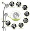 Multi Function Dual Shower Head - Shower System with 4.7" Rain Showerhead;  8-Function Hand Shower;  Adjustable Slide Bar