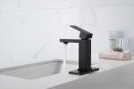 Waterfall Spout Bathroom Faucet; Single Handle Bathroom Vanity Sink Faucet