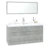 Bathroom Furniture Set Concrete Gray Engineered Wood