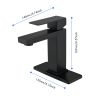 Waterfall Spout Bathroom Faucet; Single Handle Bathroom Vanity Sink Faucet