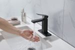 Waterfall Spout Bathroom Faucet; Single Handle Bathroom Vanity Sink Faucet