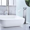 Waterfall Spout Bathroom Faucet; Single Handle Bathroom Vanity Sink Faucet