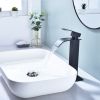 Waterfall Spout Bathroom Faucet; Single Handle Bathroom Vanity Sink Faucet