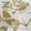 Muwago Silhouette Flower Shower Curtains Polyester Fabric Plants Brown Beige Leaves Waterproof Mildew Floral Bathroom Curtains