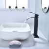 Waterfall Spout Bathroom Faucet; Single Handle Bathroom Vanity Sink Faucet