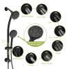 Multi Function Dual Shower Head - Shower System with 4.7" Rain Showerhead;  8-Function Hand Shower;  Adjustable Slide Bar