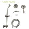 Multi Function Dual Shower Head - Shower System with 4.7" Rain Showerhead;  8-Function Hand Shower;  Adjustable Slide Bar