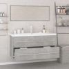 Bathroom Furniture Set Concrete Gray Engineered Wood