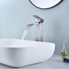 Waterfall Spout Bathroom Faucet; Single Handle Bathroom Vanity Sink Faucet