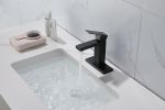 Waterfall Spout Bathroom Faucet; Single Handle Bathroom Vanity Sink Faucet