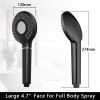 Aquacubic Black Shower Head Handheld High Pressure Water Saving 3 Modes Adjustable Filter Showerhead