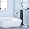 Waterfall Spout Bathroom Faucet; Single Handle Bathroom Vanity Sink Faucet