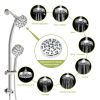 Multi Function Dual Shower Head - Shower System with 4.7" Rain Showerhead;  8-Function Hand Shower;  Adjustable Slide Bar