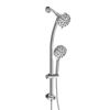 Multi Function Dual Shower Head - Shower System with 4.7" Rain Showerhead;  8-Function Hand Shower;  Adjustable Slide Bar