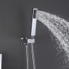 Trustmade Wall Mounted Square Rainfall Pressure Balanced Complteted Shower System with Rough-in Valve, 3 Function, 10 inches - 3W02