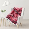 Plaid Flannel Sherpa Throw Blanket(2 Pack Set of 2)