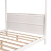 Queen Size Canopy Platform Bed with Headboard and Support Legs