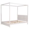 Queen Size Canopy Platform Bed with Headboard and Support Legs