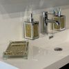 Ambrose Exquisite 3 Piece Square Soap Dispenser and Toothbrush Holder with Tray