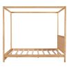 Queen Size Canopy Platform Bed with Headboard and Support Legs