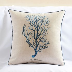 Ocean Series Home Sofa Cotton And Linen Cushion Case (Option: XH0007-45x45cm Without Core)