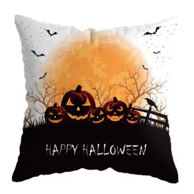 Linen Skull Halloween Pillow Cover (Option: 45x45cm-A19)